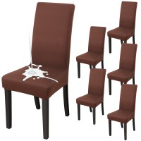 Fuloon Waterproof Universal elastic chair cover | 6PCS | Coffee