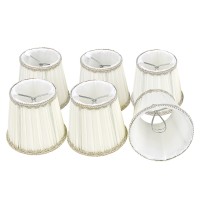 Fuloon Set of 6pcs Wall Lamp Candle Chandelier Lamp Shade | White Chiffon