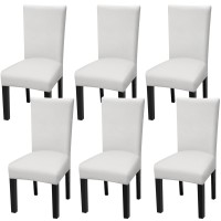 Fuloon Universal elastic chair cover | 6PCS | White