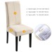 Fuloon Jacquard Stretch Box Cushion Dining Chair Cover | 4 PCS | Beige