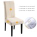 Fuloon Jacquard Stretch Box Cushion Dining Chair Cover | 6 PCS | Beige