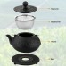 Fuloon Cast Iron Teapot Filter Set Chinese Leaf Pattern with Stainless Steel Filter 30oz/0.9L 