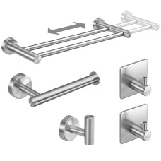 Fuloon Adjustable 5-piece bathroom hardware set | silver
