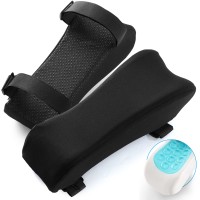 Fuloon Gel chair armrest mat black (2pcs)